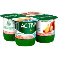 ACTIVIA Bifidus 0% con melocotón pack 4x120 g