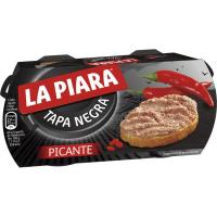 LA PIARA Paté tapa negra picante pack 2x73 g