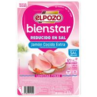 ELPOZO Jamón cocido bienestar bajo en grasa, reducido en sal 65 g