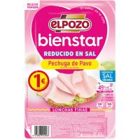ELPOZO Pechuga de pavo bienstar bajo en grasa y reducido en sal 65 g