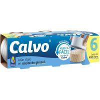 CALVO Atún claro en aceite girasol pack 6x65 g