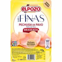 ELPOZO Pechuga de pavo braseado lonchas finas 115g