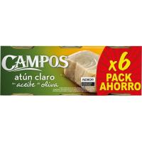 CAMPOS Atun claro en aceite de oliva 6X65 g