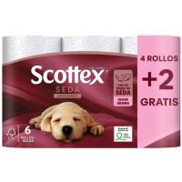 SCOTTEX Papel higiénico seda 6 rollos