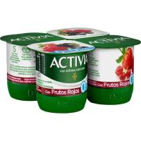 ACTIVIA Bífidus 0% con frutos rojos pack 4x120 g